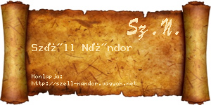 Széll Nándor névjegykártya